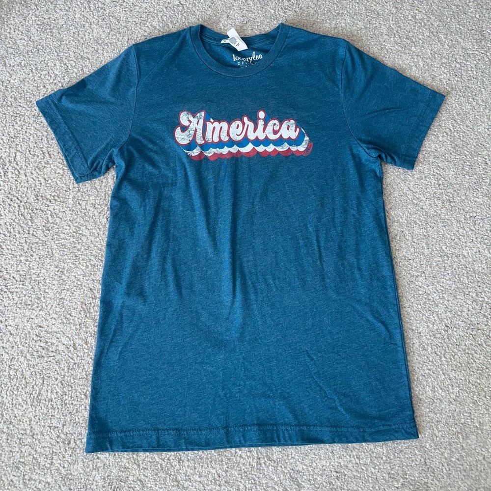 Blue “America” Tee